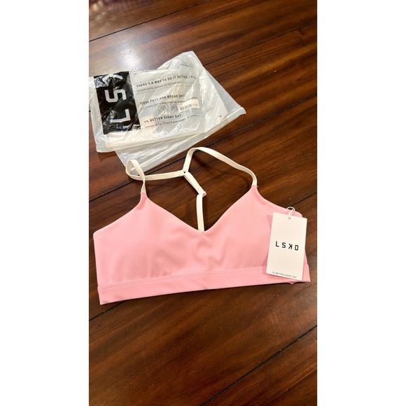Lskd Other - LSKD Infinity Sports Bra Pink Rose Low Support V-Neck Womens Medium NEW NWT
